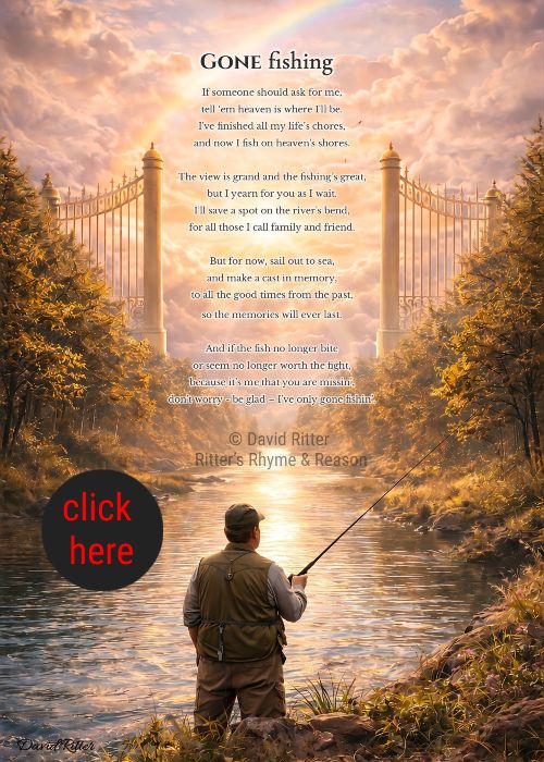 Gone Fishing premium printable memorial poem preview