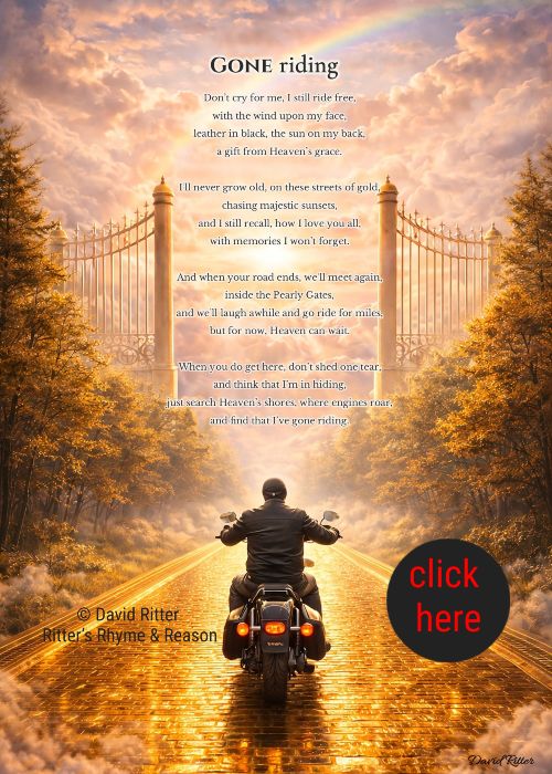 Gone Riding premium printable memorial poem preview