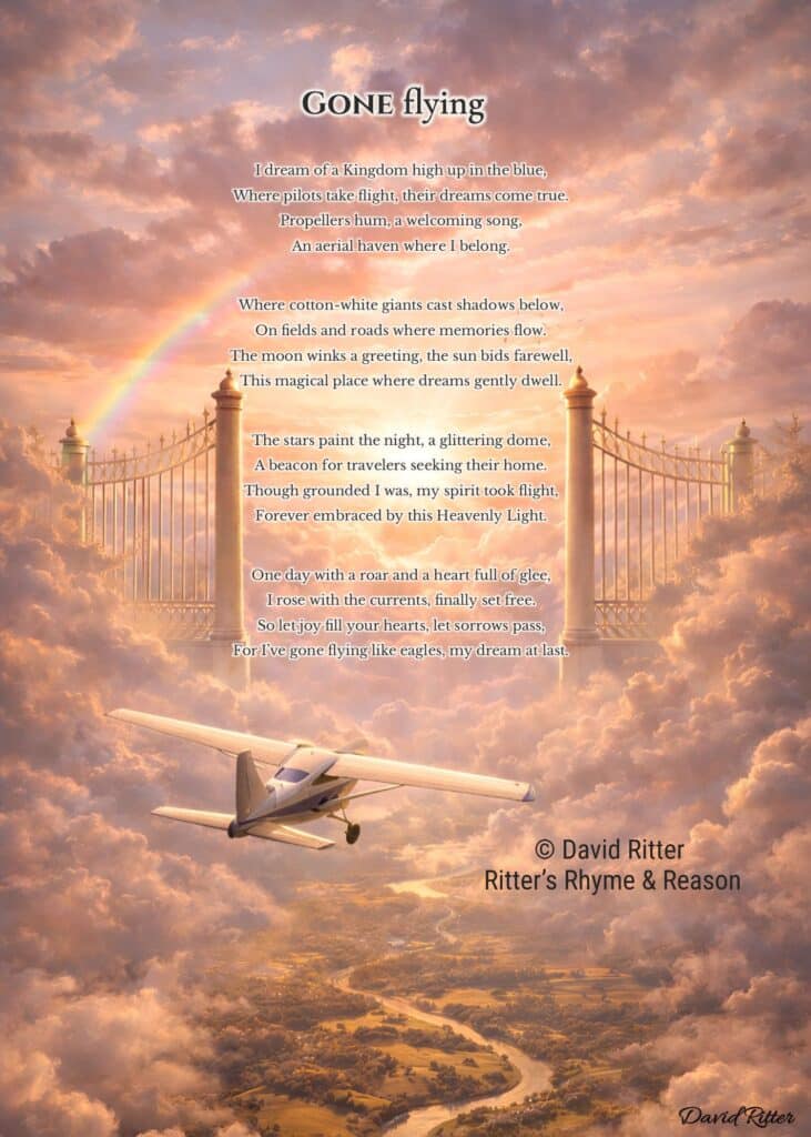 Gone Flying memorial poem printable 5x7 preview
