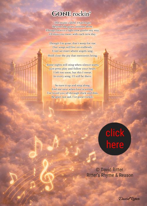 Gone Rockin' premium printable memorial poem preview
