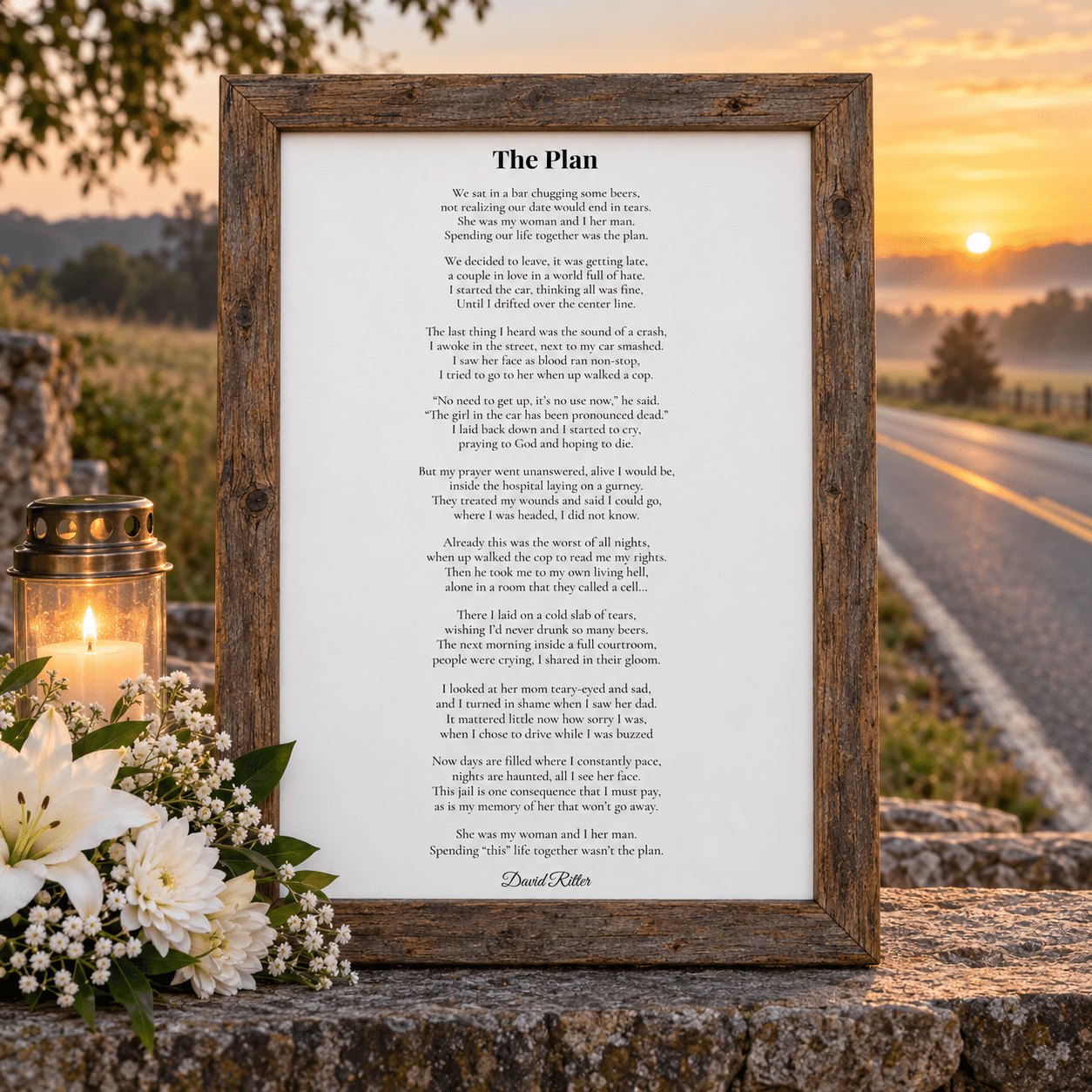 Display example of The Plan poem by David Ritter.