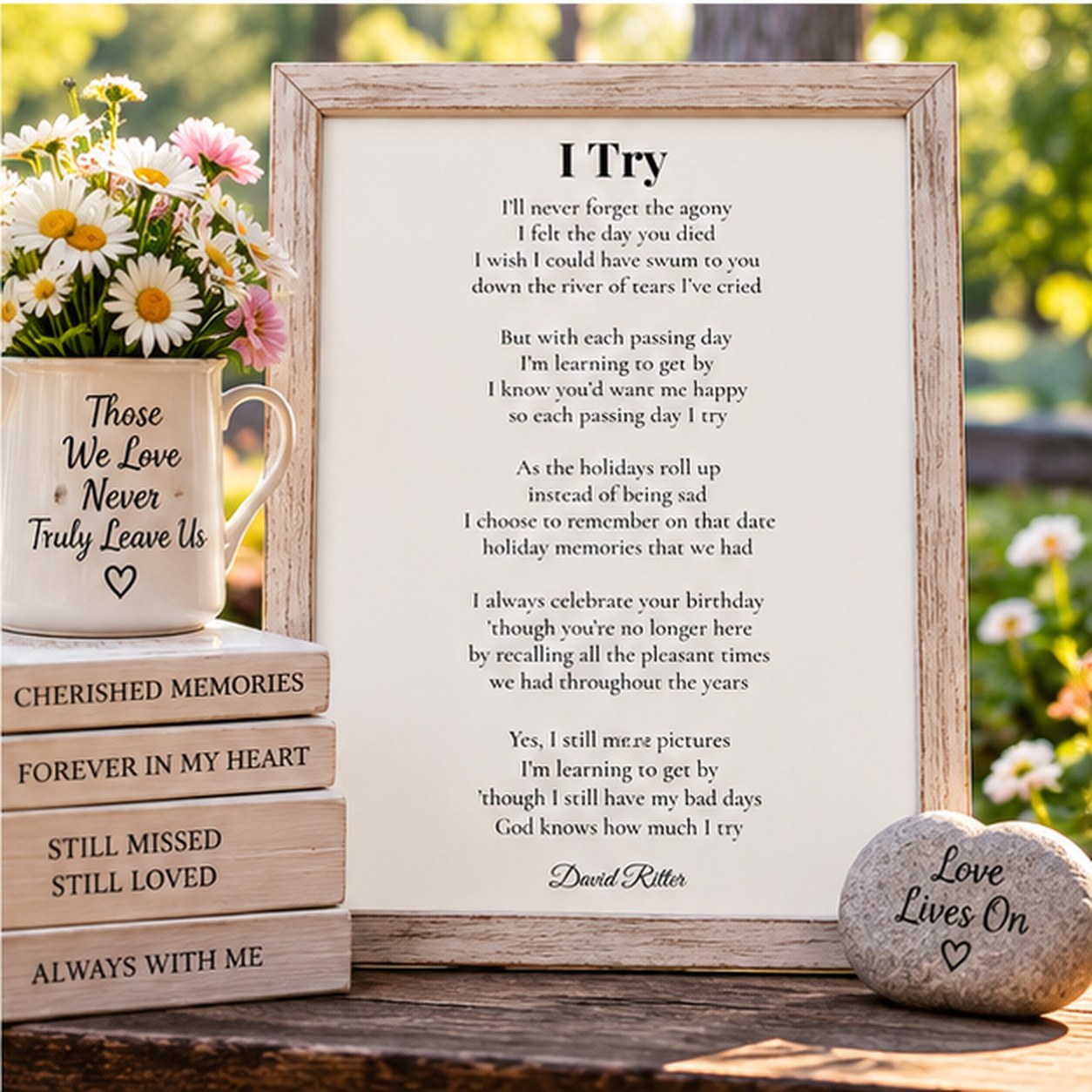 Display example of I Try poem by David Ritter.